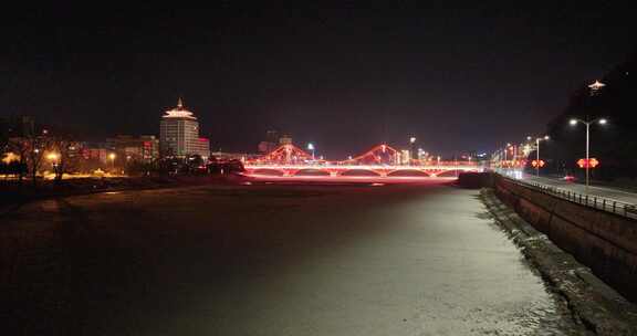 通化浑江两岸夜景航拍