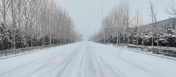 公路雪景空镜视频素材
