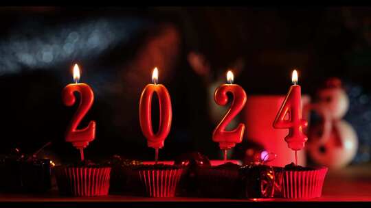 2024蜡烛数字点燃