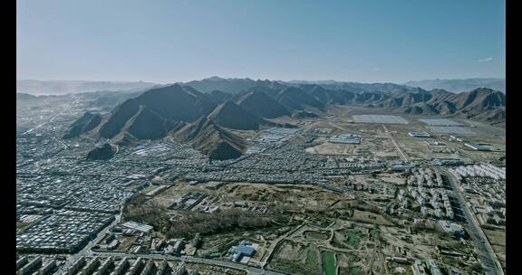 4K航拍高清西藏日客则高原风光自然风景