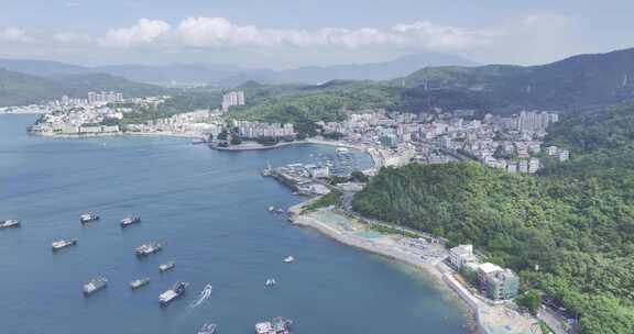 4K 大海 港口 航拍 山林 沿海