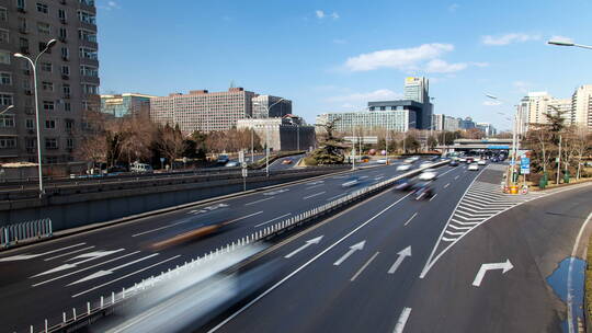 多车道高速公路延时景观