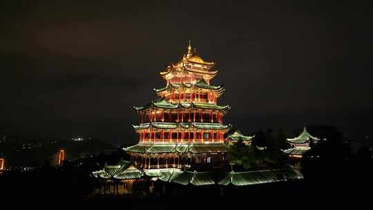 重庆鸿恩寺公园鸿恩阁夜景