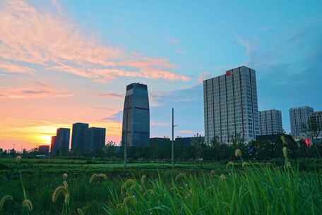 杭州大江东田野CBD日转夜延时