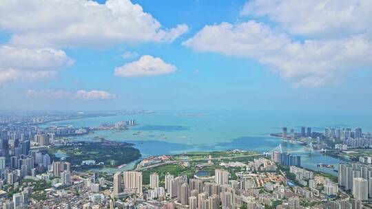 海口市区海口湾航拍