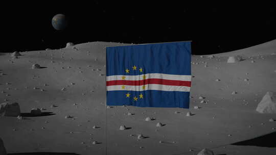 佛得角|月亮上的佛得角国旗|超高清|60