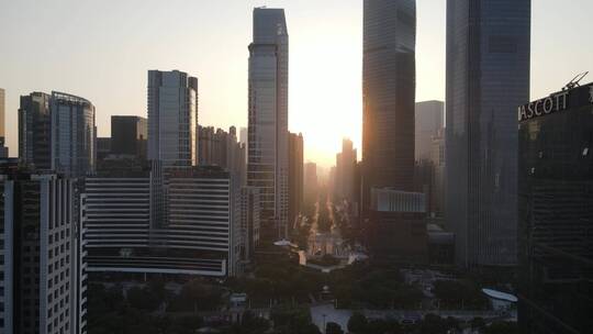 清晨的珠江新城