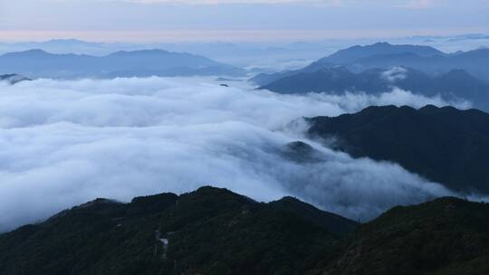 云瀑布航拍延时美丽乡村高山川云海摄影大气