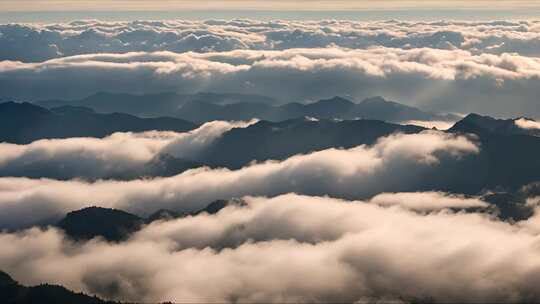 水日出云海森林水太阳自然水流山川朝阳