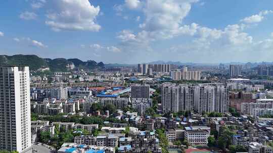 广西柳州城市住宅小区航拍