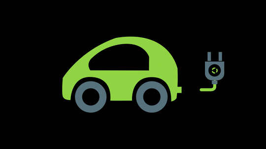 绿色新能源小汽车充电动画视频素材模板下载