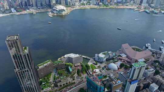 香港丽晶酒店航拍视频素材模板下载