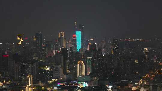 航拍南京新街口夜景素材灯光视频素材模板下载