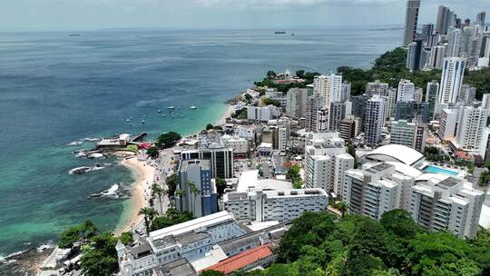 巴西巴伊亚州萨尔瓦多海岸城市。旅游景观。视频素材模板下载