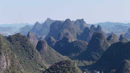 广西桂林阳朔山水桂林喀斯特地貌航拍