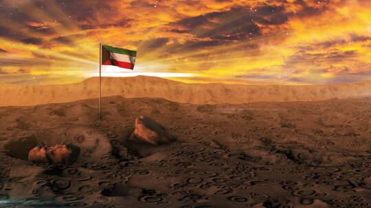 飘扬的科威特国旗