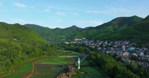 浙江湖州安吉青山绿水发源地余村景区航拍