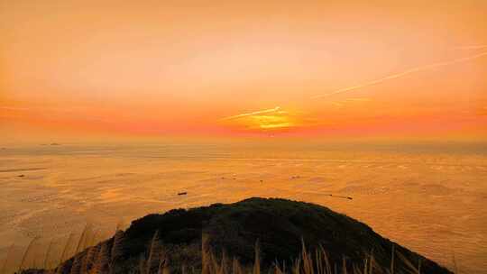 海边夕阳日落景观延时