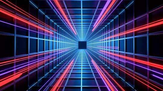 科技线条穿梭网格4K