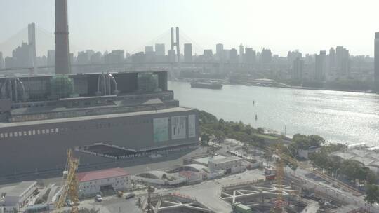 上海当代博物馆外景多角度运动航拍