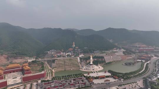 洛阳灵山寺大气宫殿航拍