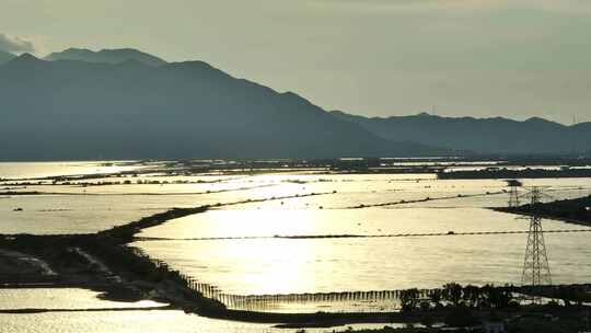 太阳能鱼塘光伏发电风力发电清洁能源碳中和