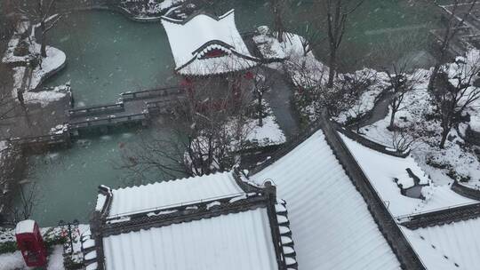 洛阳白马寺齐云塔寺院航拍雪景冬季