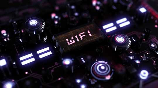 科幻电路技术背景Word Wifi