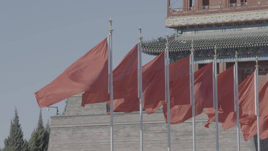 天安门红旗飘扬 美丽中国素材