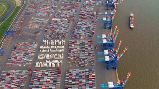 货柜码头 海上运输 国际贸易视频素材模板下载