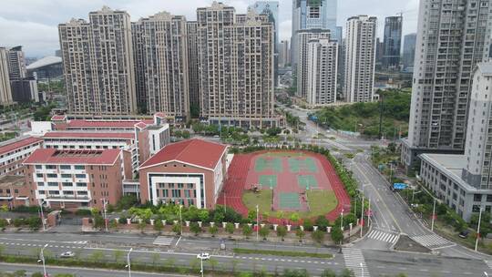 城市风光交通车辆道路桥梁高楼建筑自然景区