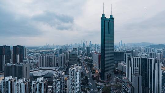 深圳大湾区地王大厦延时素材