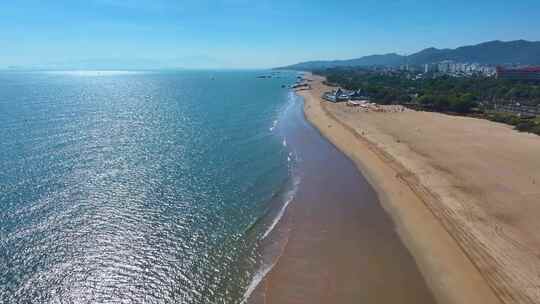 东海大海海边海水海浪沙滩海滩航拍风景唯美