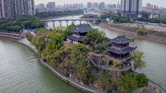 衡阳城市自然风光东洲岛