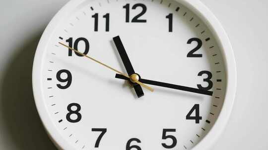 白色圆形时钟特写