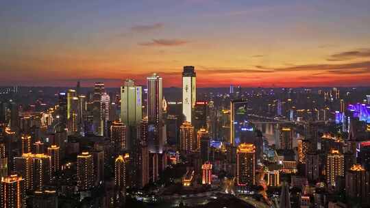 重庆城市夜景航拍大气旅游宣传片4K