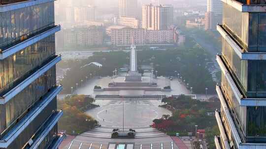 南昌八一广场八一人民英雄纪念碑航拍