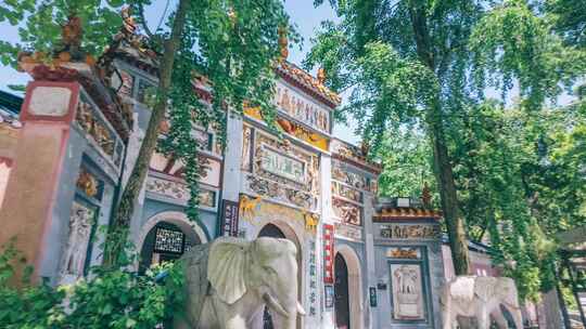 长沙岳麓山风景区古麓山寺移动延时