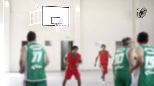 学校篮球运动员的模糊背景视频素材模板下载