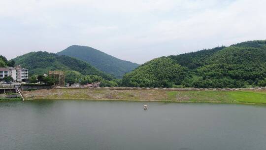 航拍浙江杭州桐庐山区自然风景