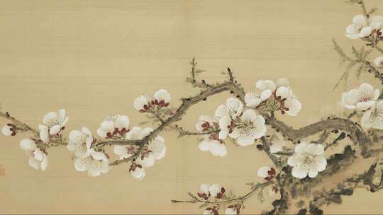 新国画梅花报春唯美古风背景动画