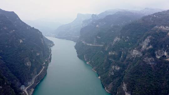 湖北宜昌西陵峡三游洞航拍视频素材模板下载