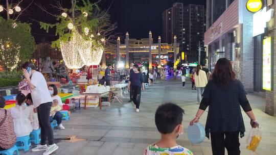 城市夜景街头景象