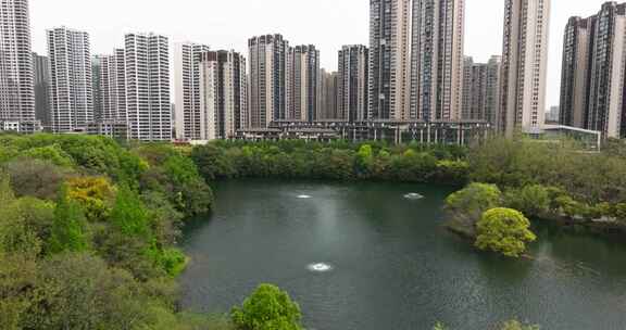 成都东湖公园春天美丽风景绿树成荫环境优美