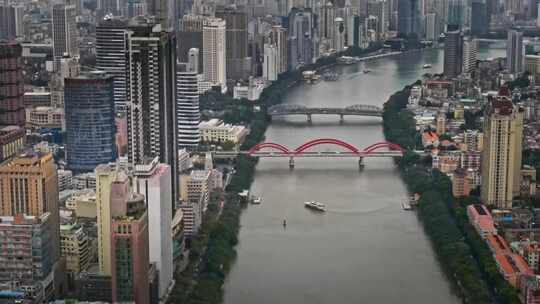 广州荔湾区越秀区 老城区航拍视频素材模板下载