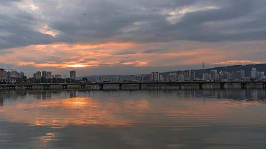 宝鸡 渭河日落延时