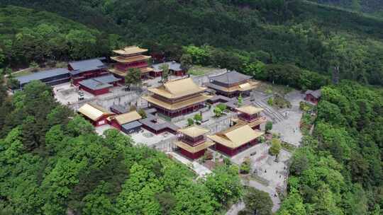 广元天曌山梵天寺航拍延时空镜