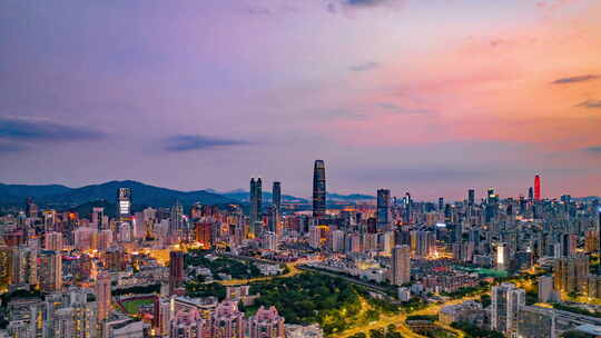 深圳京基100地王大厦城市夜景延时