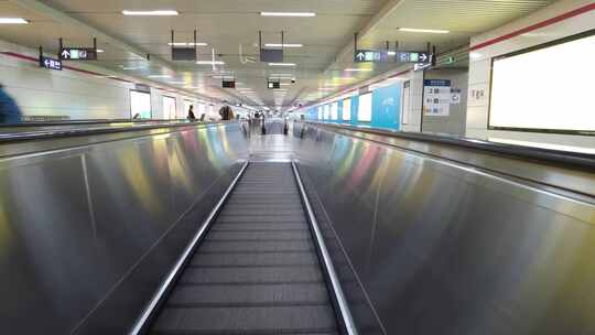 杭州地铁走步机运镜镜头视频素材模板下载