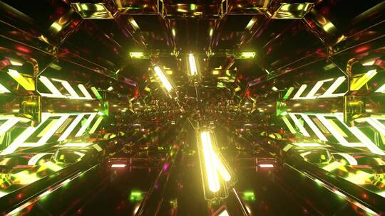 4k3D科幻灯光隧道舞台背景视频素材